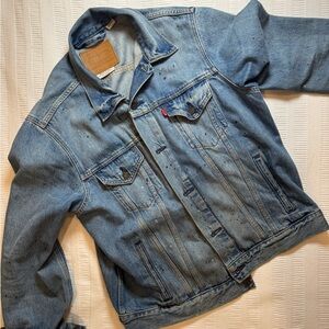 Levi's Vintage Denim Type III Trucker Jacket with Paint Splatters